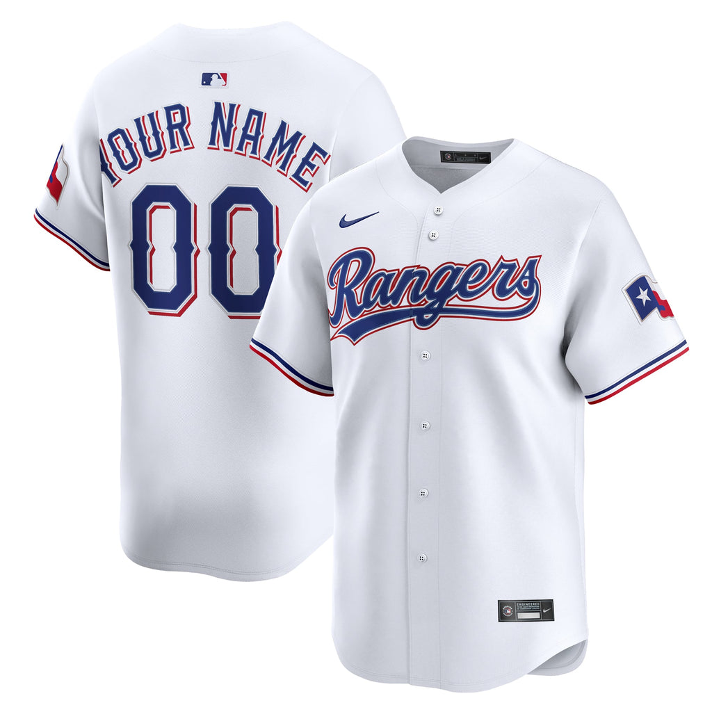 Men's Texas Rangers Nike White Home Limited Custom Jersey