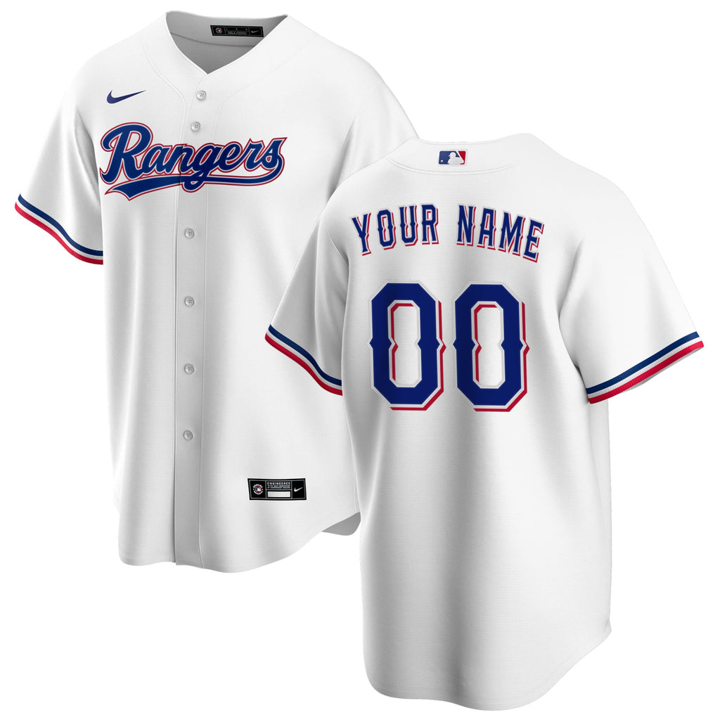 Men's Texas Rangers Nike White Home Replica Custom Jersey - 2