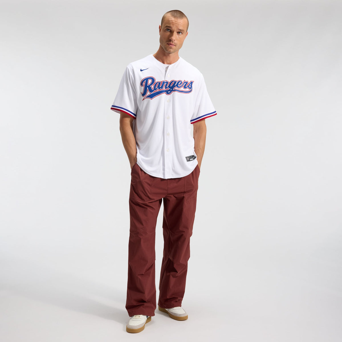 Men's Texas Rangers Nike White Home Replica Team Jersey - 4