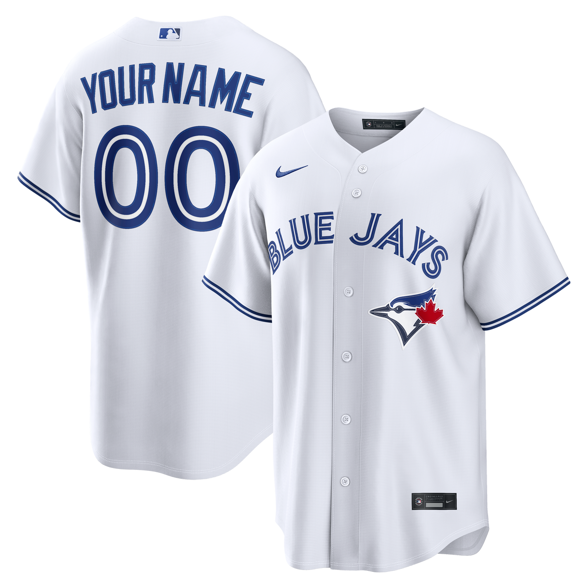 Men's Toronto Blue Jays Nike White Home Replica Custom Jersey - 2