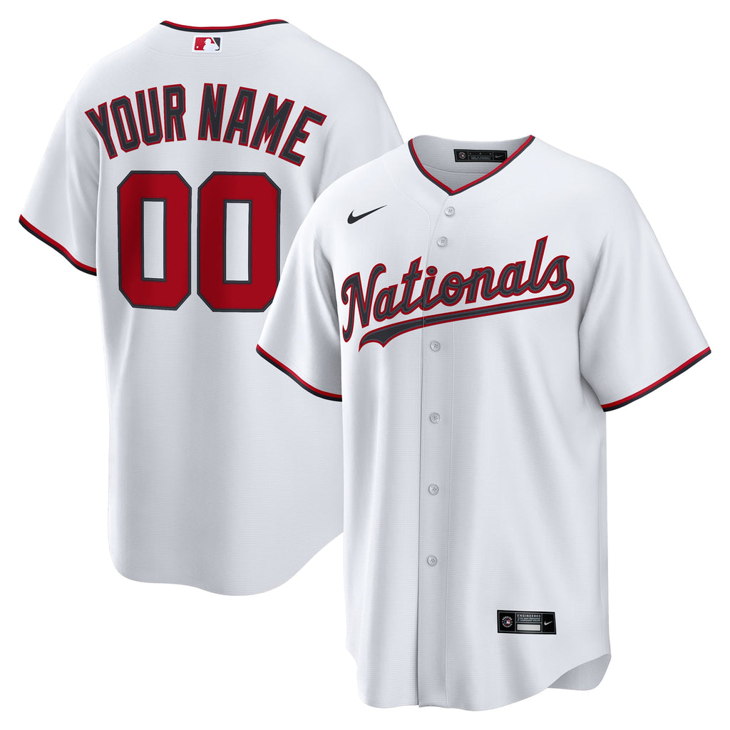 Men's Washington Nationals Nike White Home Custom Replica Jersey - 2