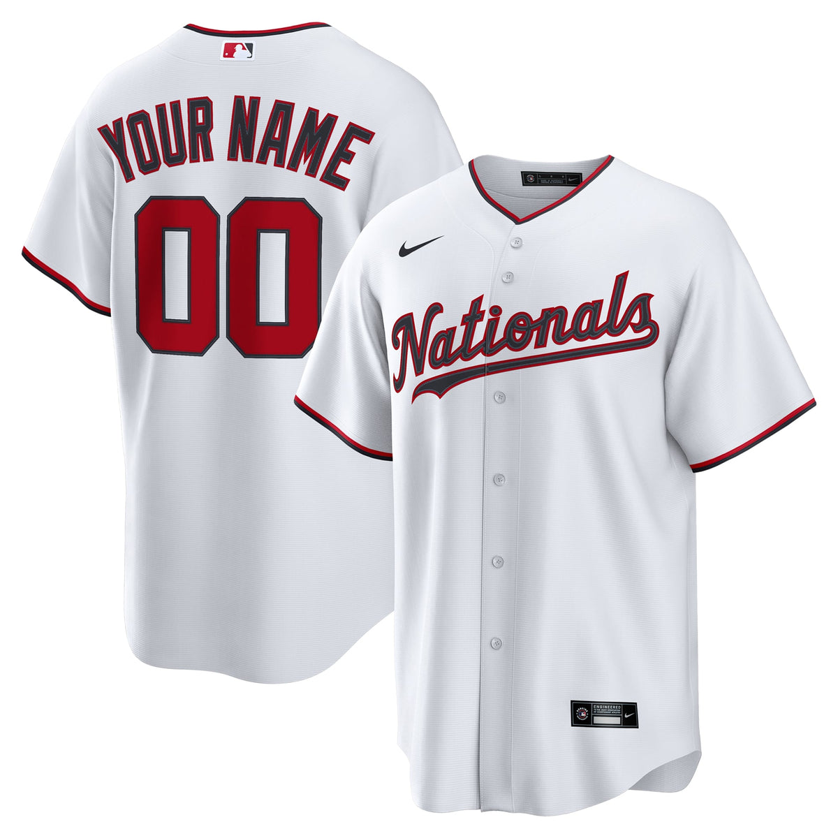Men's Washington Nationals Nike White Home Custom Replica Jersey