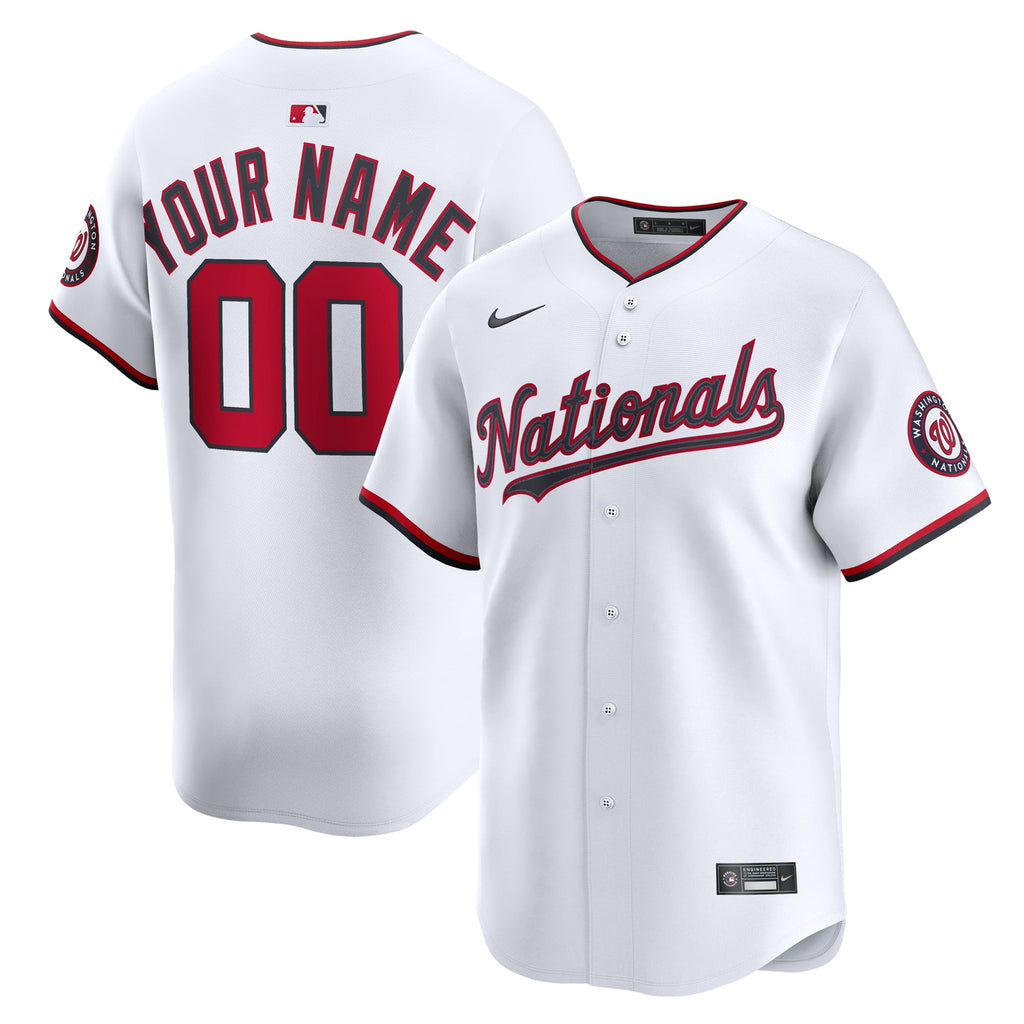 Men's Washington Nationals Nike White Home Limited Custom Jersey