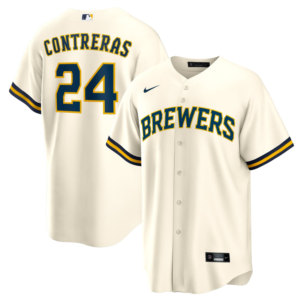 Men's Milwaukee Brewers William Contreras Nike Cream Home Replica Jersey - 2