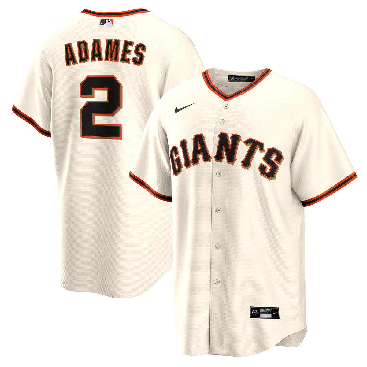 Men's San Francisco Giants Willy Adames Nike Cream Home Replica Jersey - 2