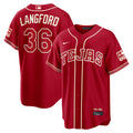 Men's Texas Rangers Wyatt Langford Nike Red 2026 City Connect Stadium Jersey