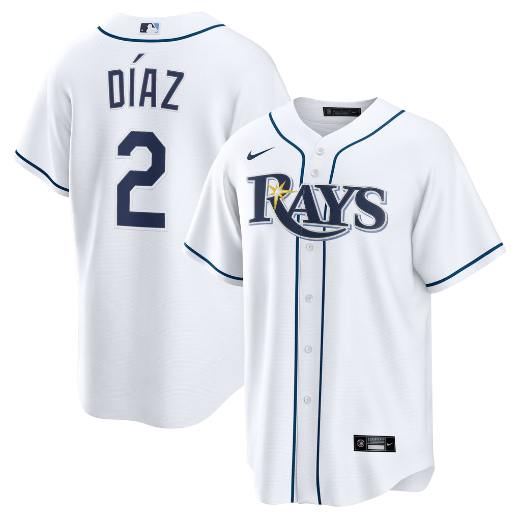 Men's Tampa Bay Rays Yandy Díaz Nike White Home Replica Jersey