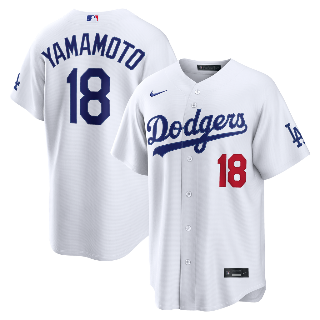 Men's Los Angeles Dodgers Yoshinobu Yamamoto Nike White Home Stadium Jersey - 2