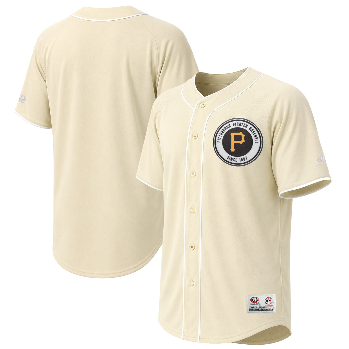 Men's Pittsburgh Pirates Stitches Cream Fashion Jersey - 2