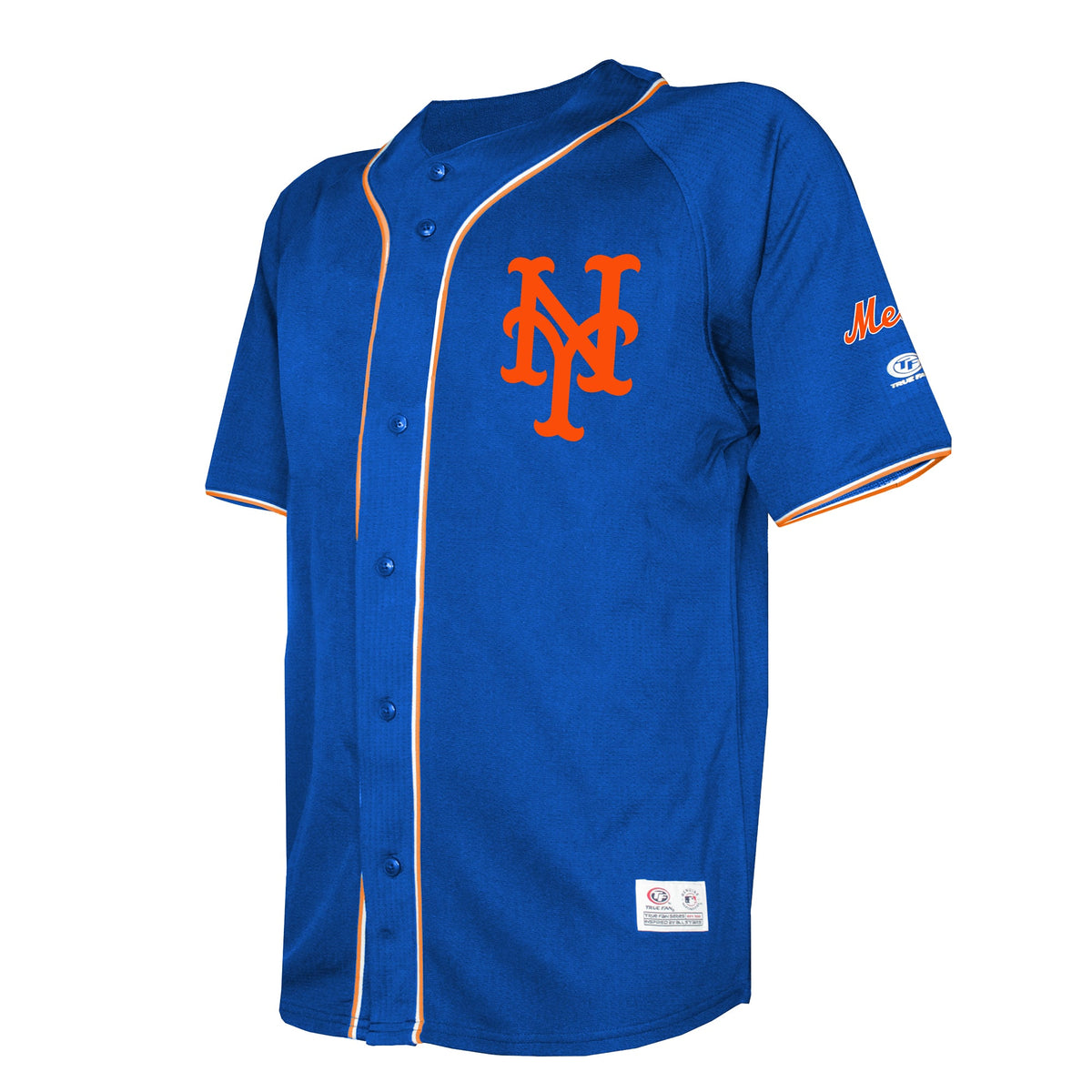 Men's New York Mets Stitches Royal Team Color Full-Button Fashion Jersey - 3