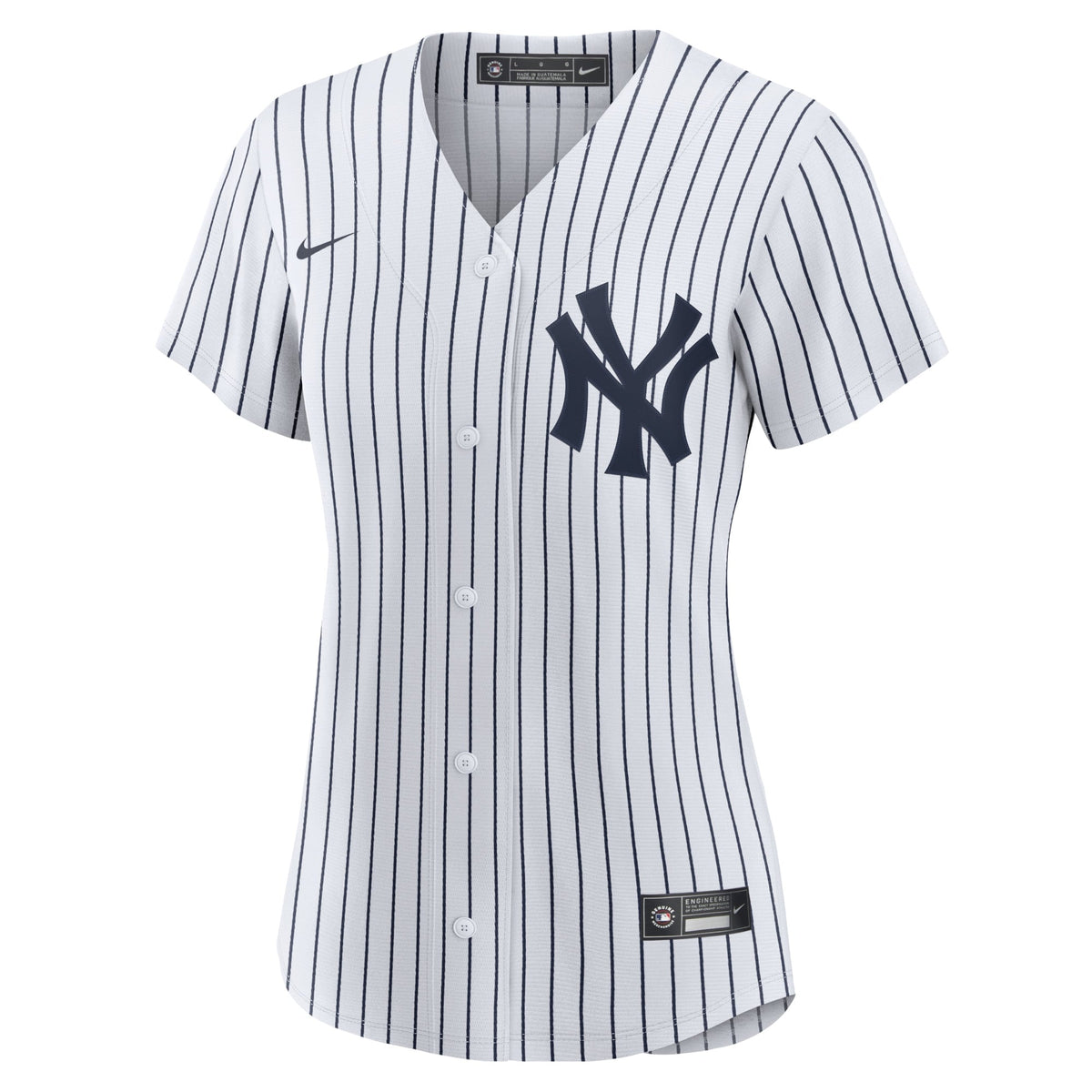 Women's New York Yankees Derek Jeter Nike White/Navy Home Replica Player Name Jersey - 3