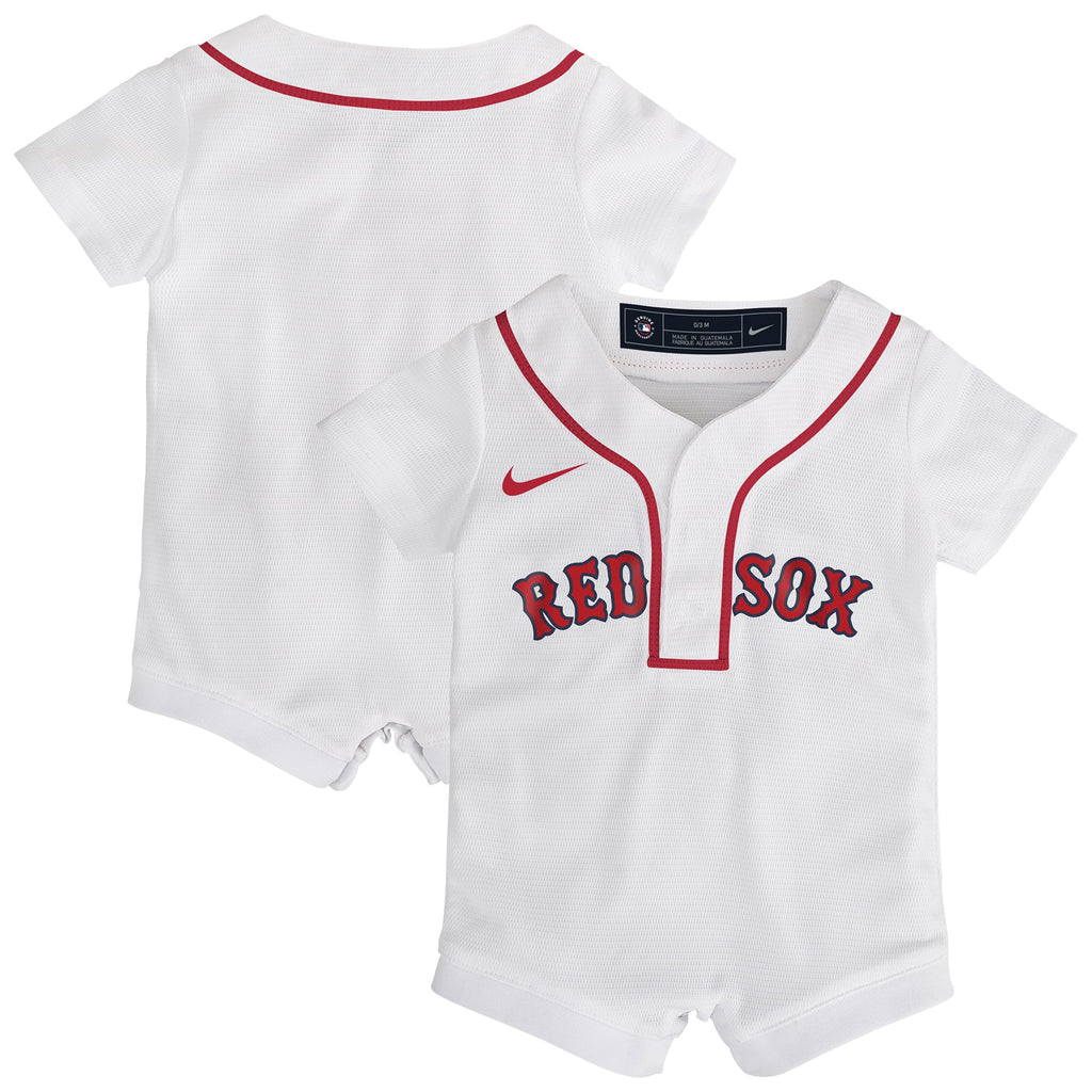 Newborn Boston Red Sox Nike White Home Replica Romper Jersey - 2