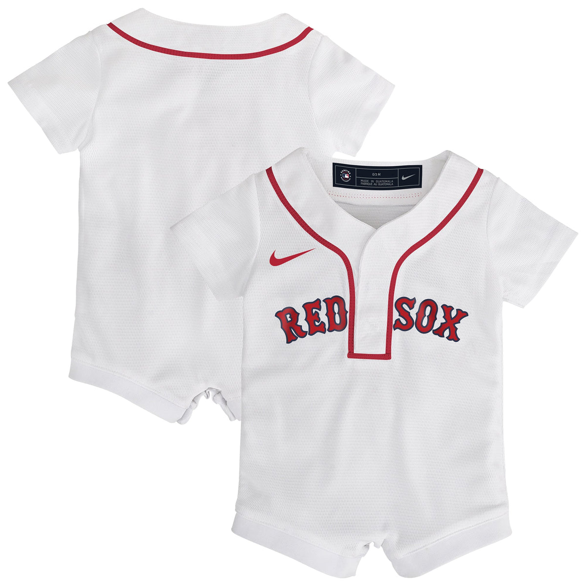 Newborn Boston Red Sox Nike White Home Replica Romper Jersey - 2