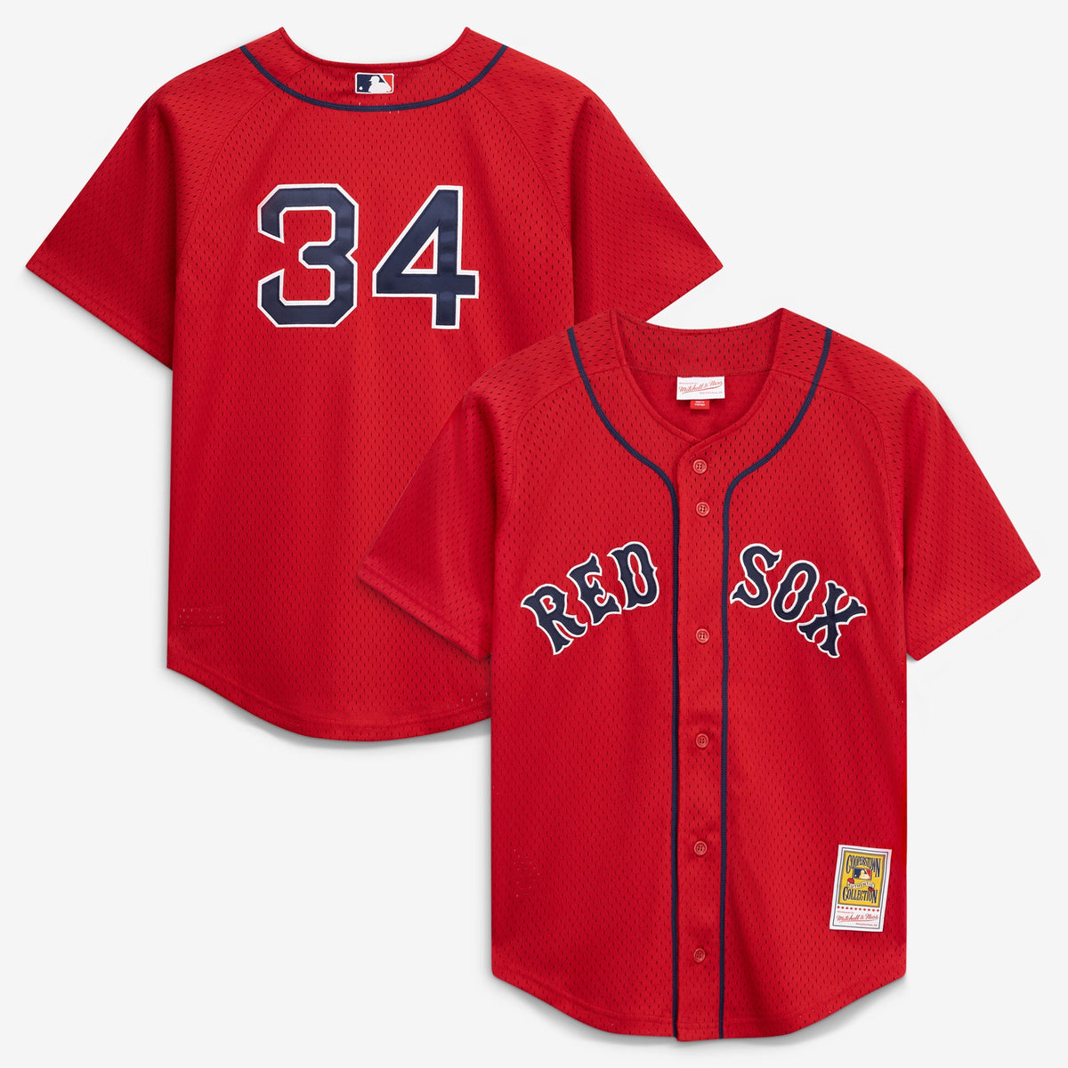 Toddler Boston Red Sox David Ortiz Mitchell & Ness Red Cooperstown Collection Mesh Batting Practice Jersey - 2