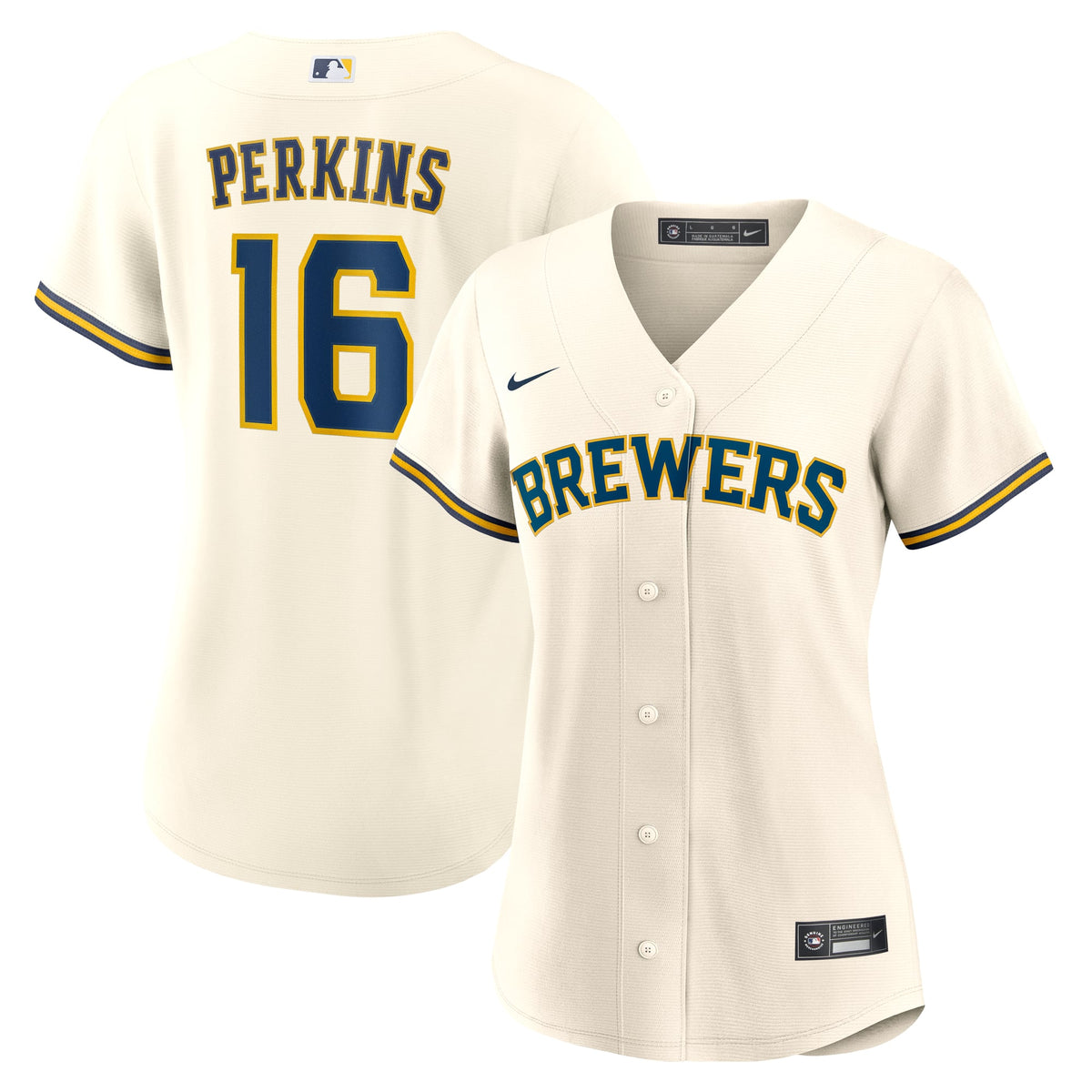 Women's Milwaukee Brewers Blake Perkins Nike Cream Home Replica Jersey - 2