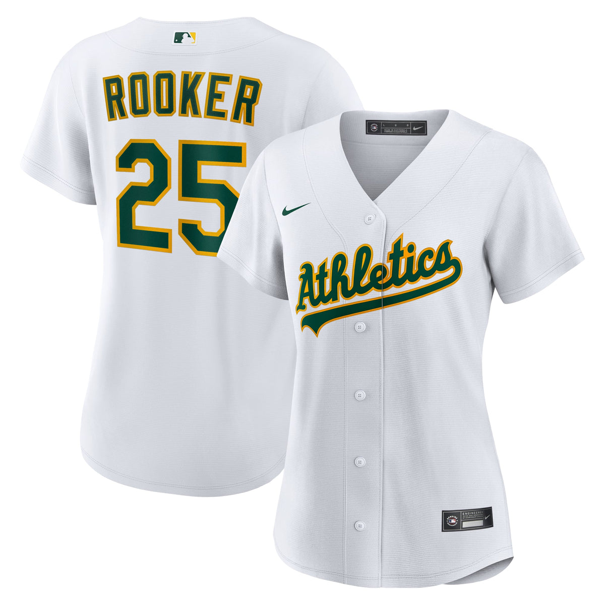 Women's Athletics Brent Rooker Nike White Home Replica Jersey - 2