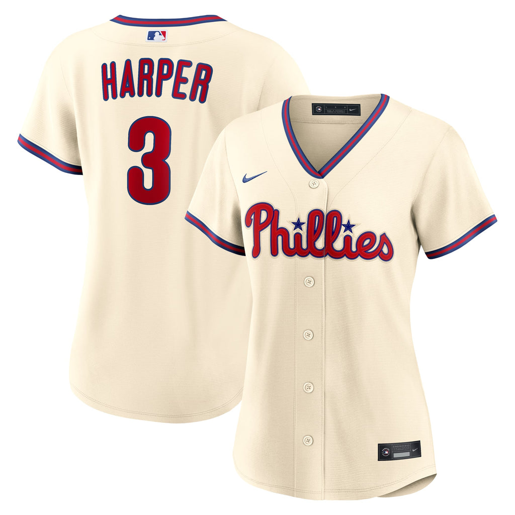 Women's Philadelphia Phillies Bryce Harper Nike Cream Alternate Replica Jersey