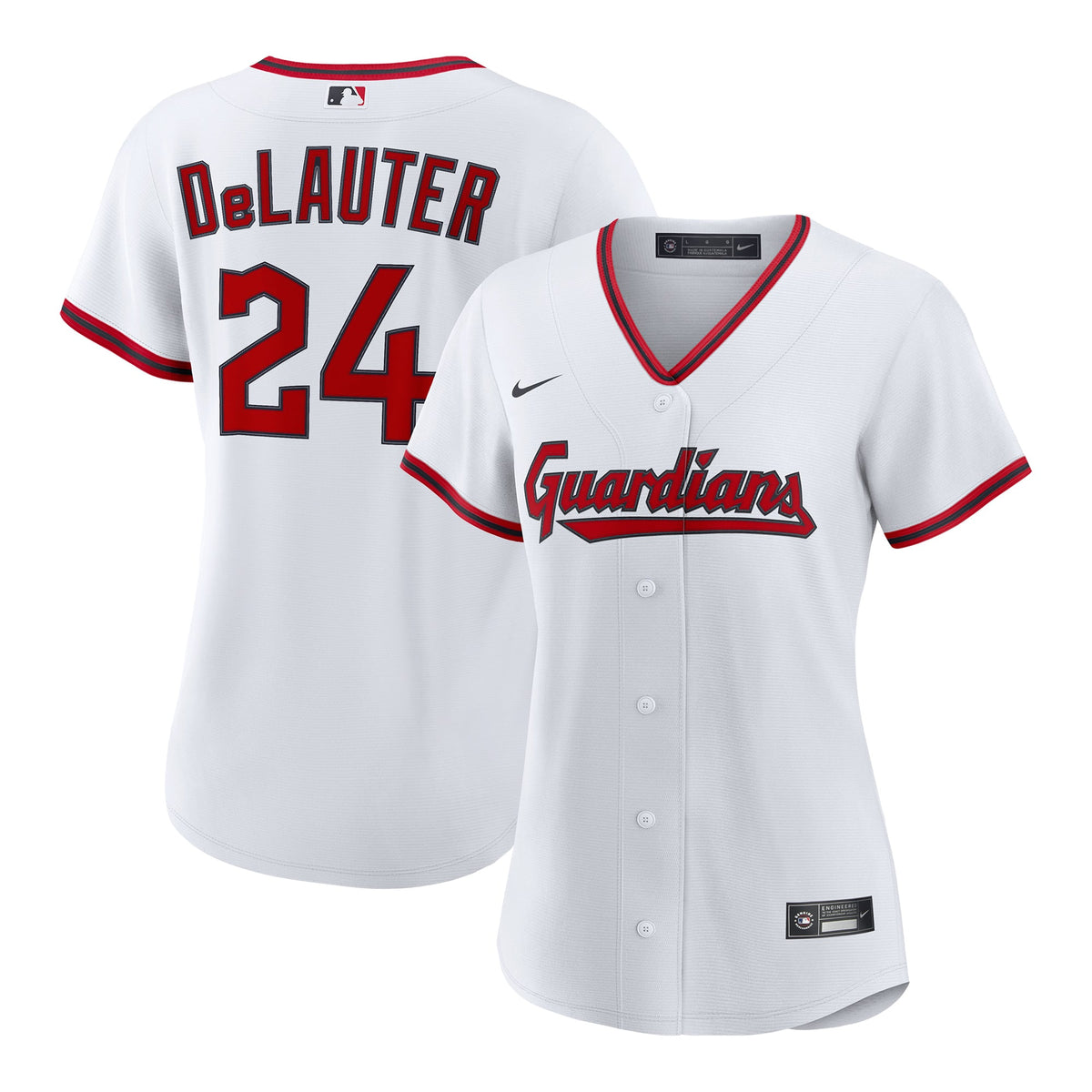 Women's Cleveland Guardians Chase DeLauter Nike White Home Replica Jersey - 2