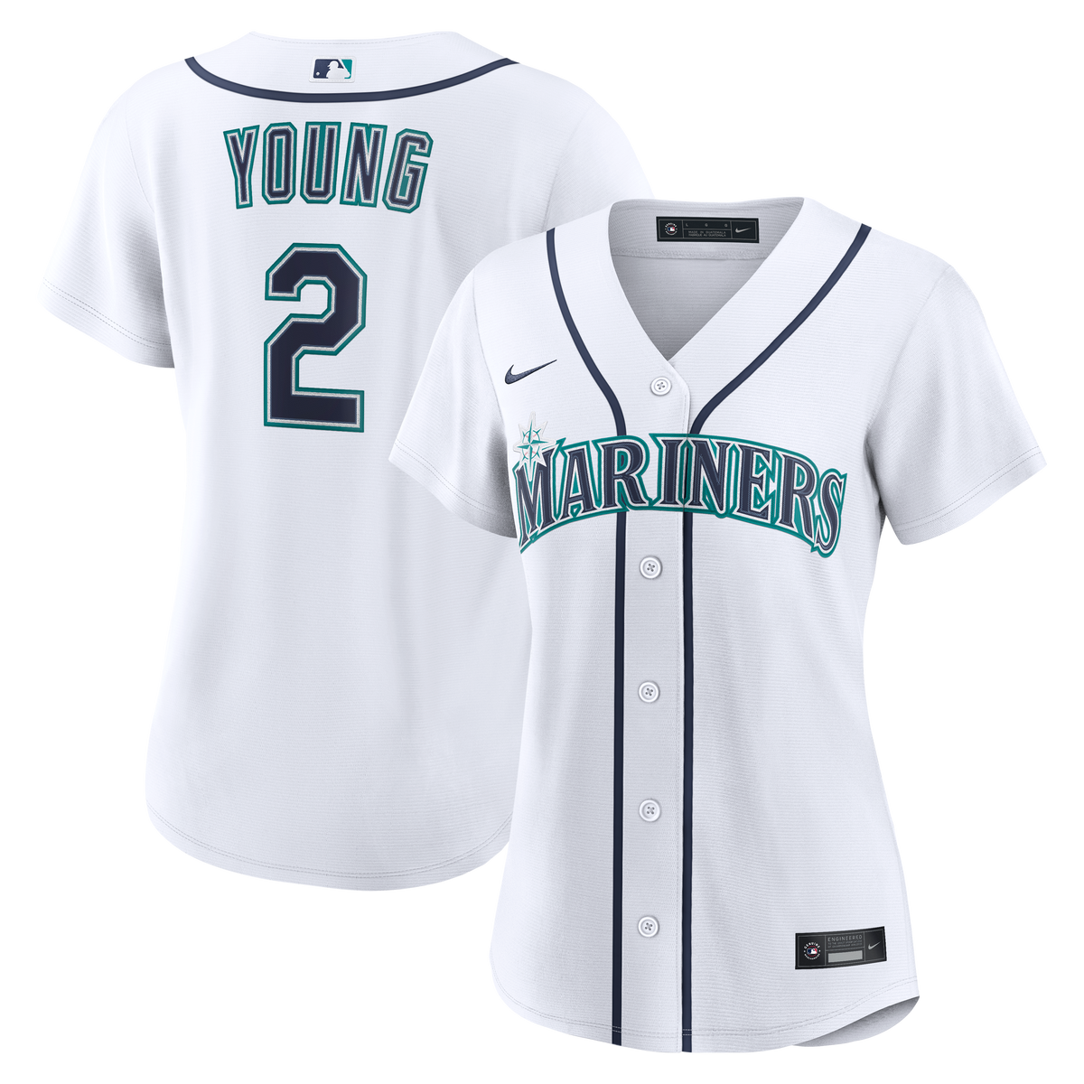 Women's Seattle Mariners Cole Young Nike White Home Replica Jersey - 2