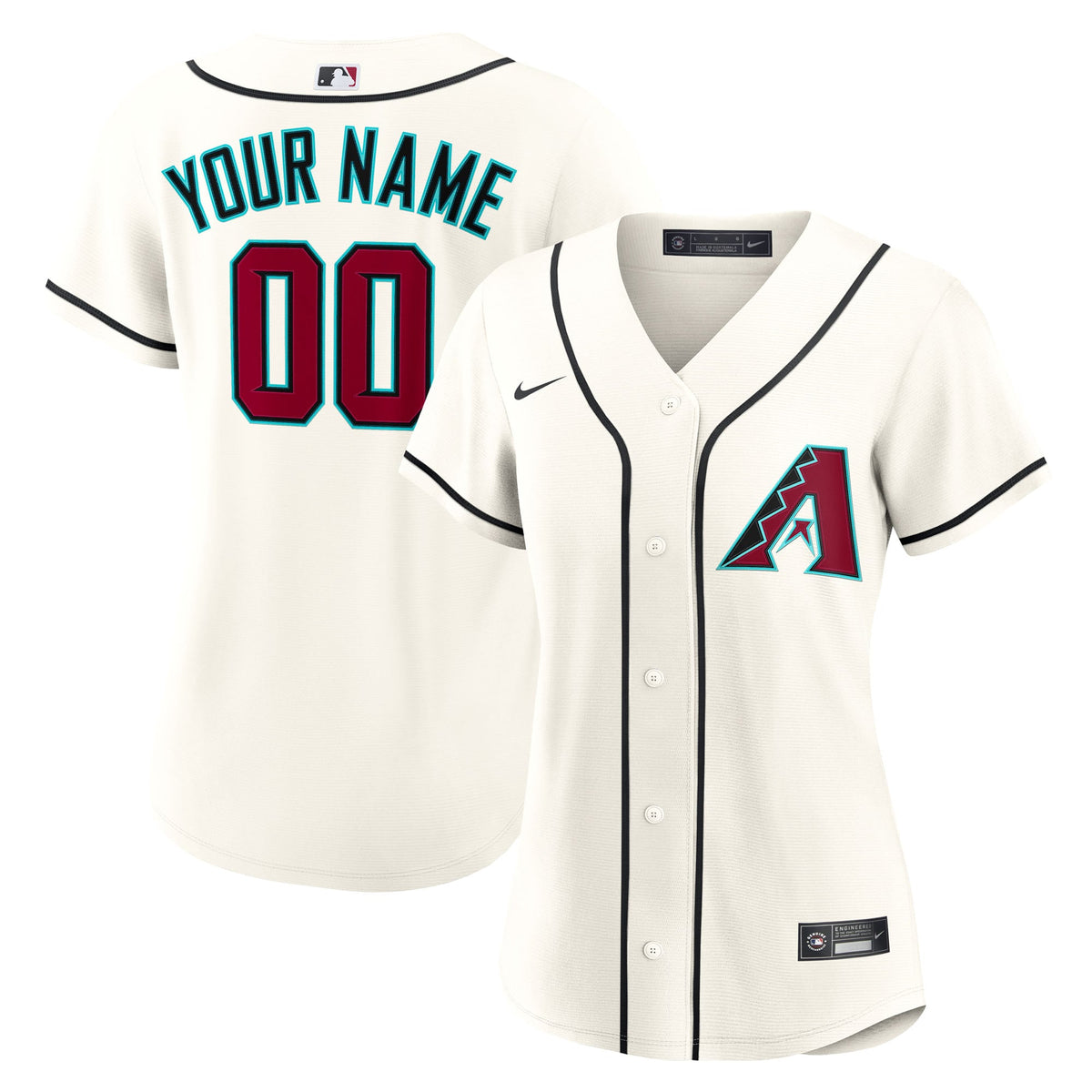 Women's Arizona Diamondbacks Nike Cream Home Custom Replica 2.0 Jersey