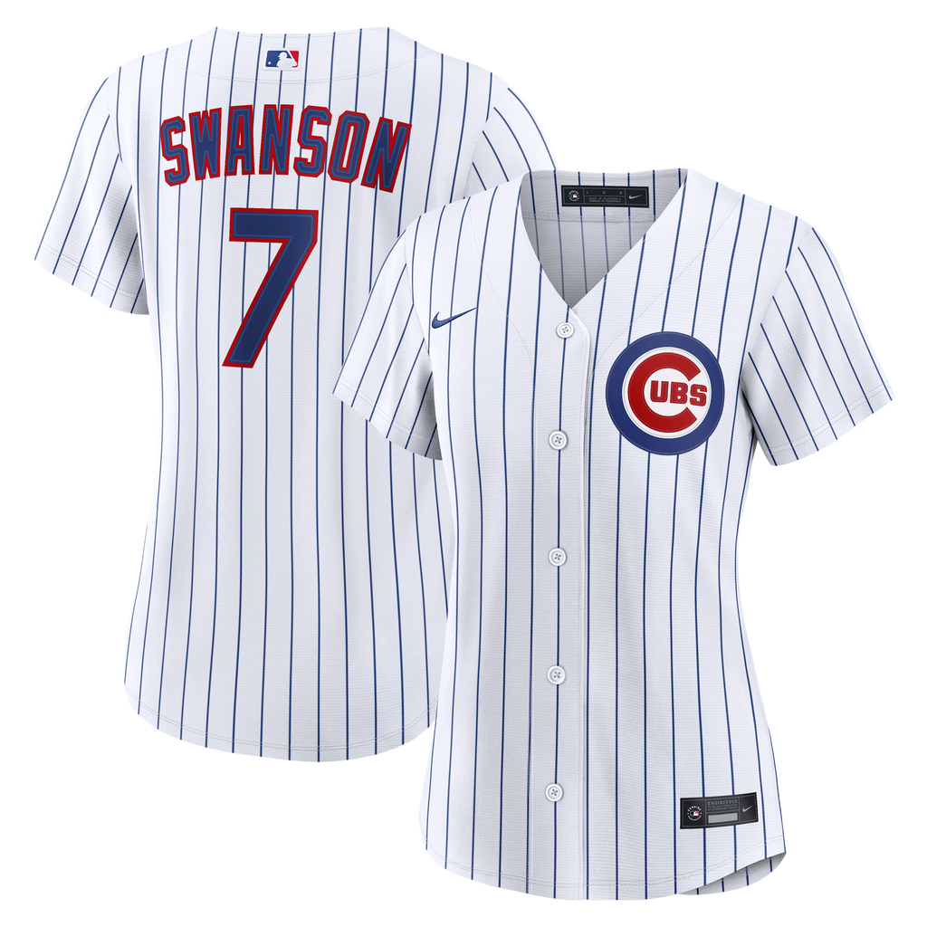 Women's Chicago Cubs Dansby Swanson Nike White Home Replica Jersey