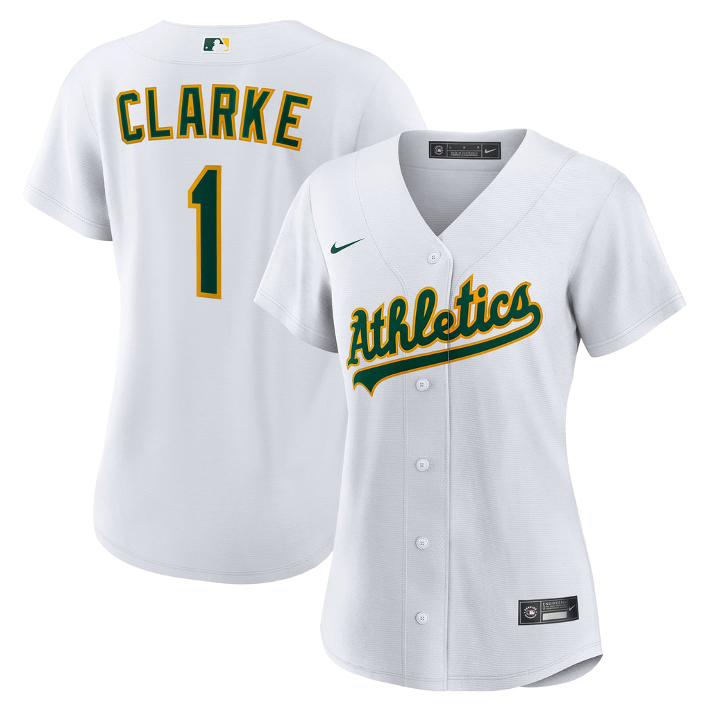 Women's Athletics Denzel Clarke Nike White Home Replica Jersey
