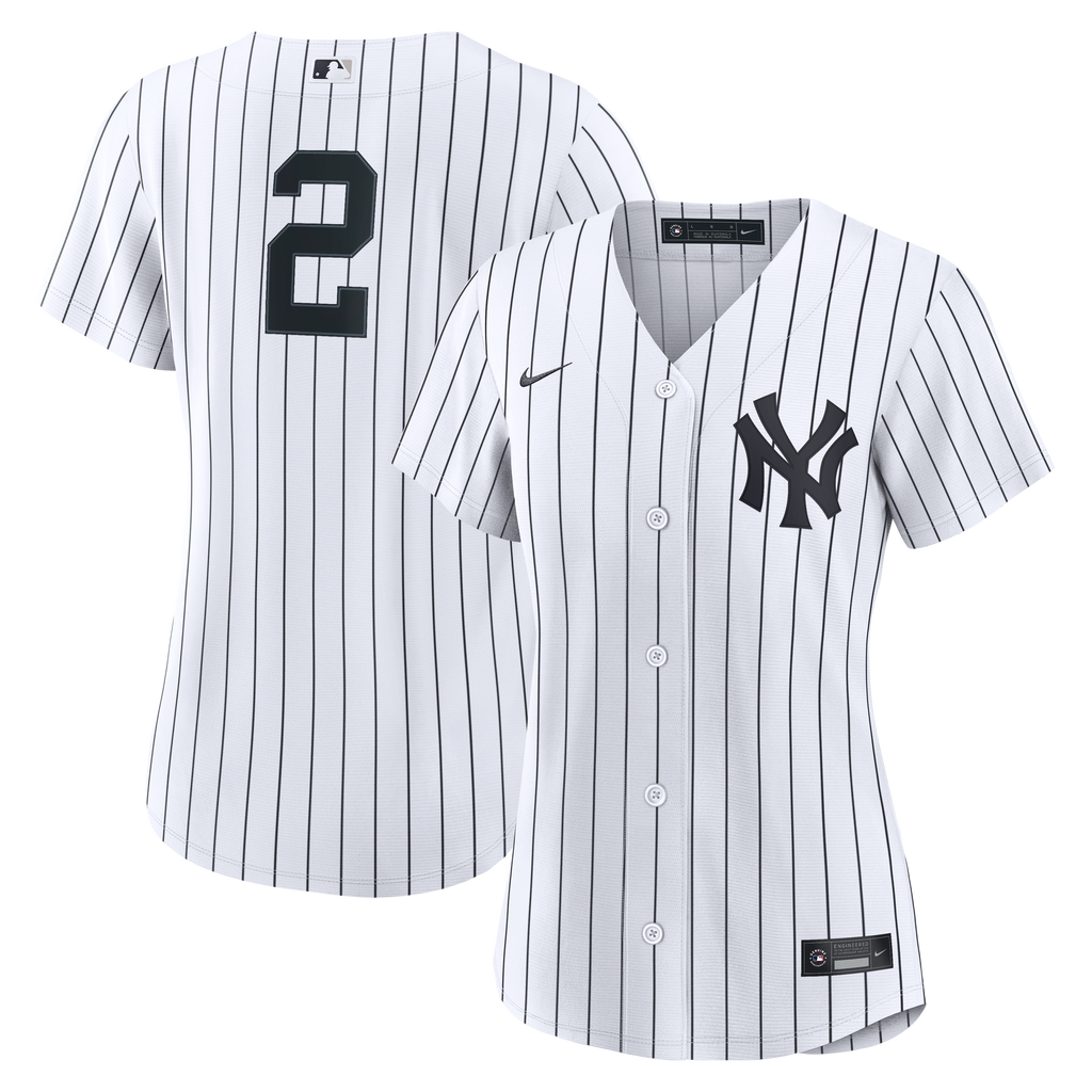 Women's New York Yankees Derek Jeter Nike White Home Retired Replica Jersey