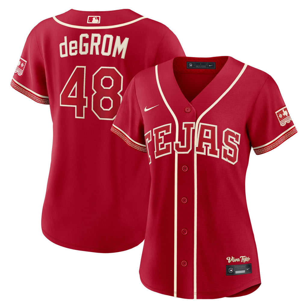 Women's Texas Rangers Jacob deGrom Nike Red 2026 City Connect Stadium Jersey - 2
