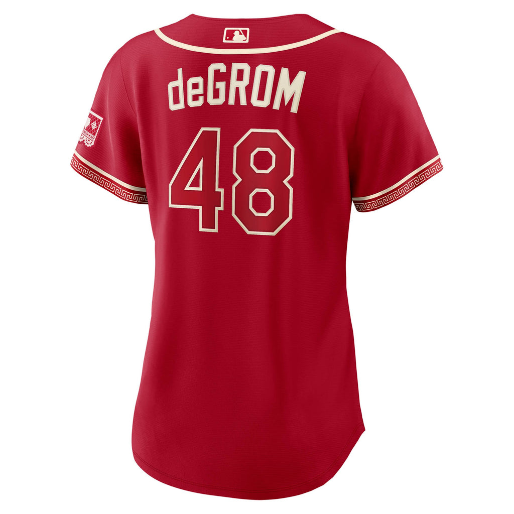 Women's Texas Rangers Jacob deGrom Nike Red 2026 City Connect Stadium Jersey - 4