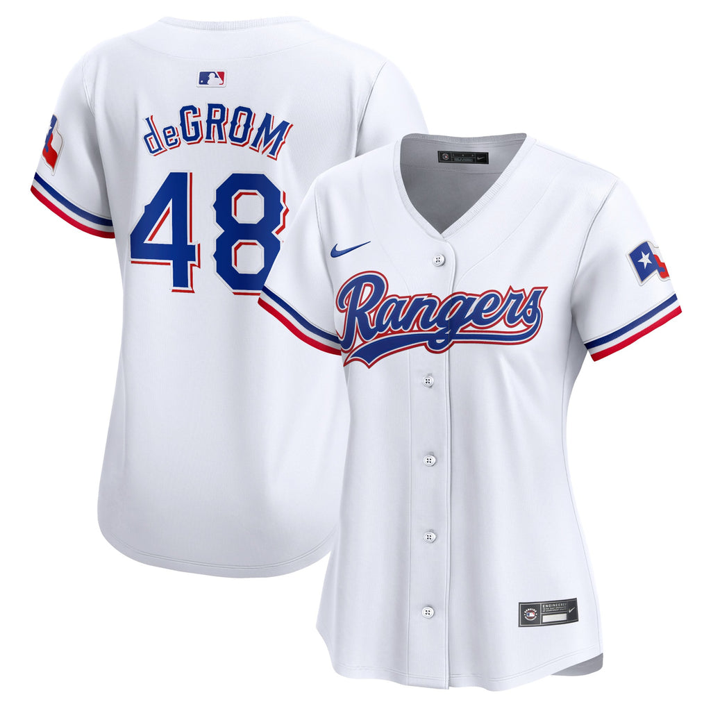 Women's Texas Rangers Jacob deGrom Nike White Home Limited Player Jersey - 2