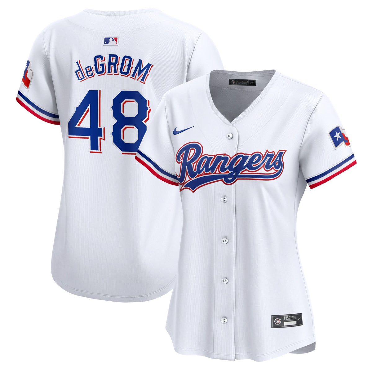 Women's Texas Rangers Jacob deGrom Nike White Home Limited Player Jersey - 2