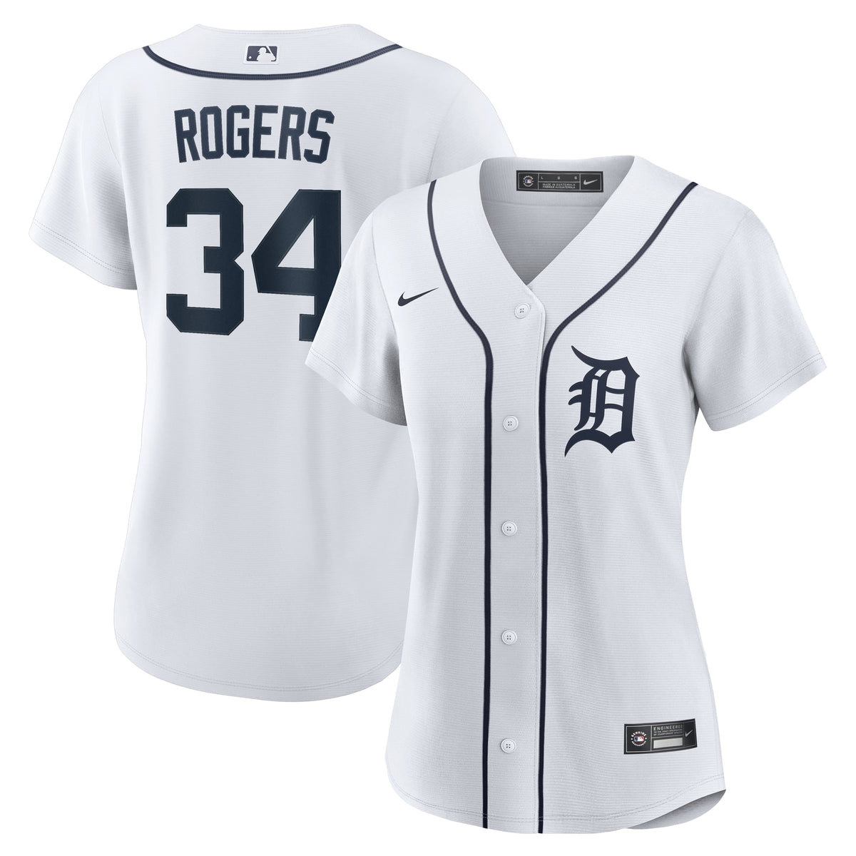 Women's Detroit Tigers Jake Rogers Nike White Home Replica Jersey - 2