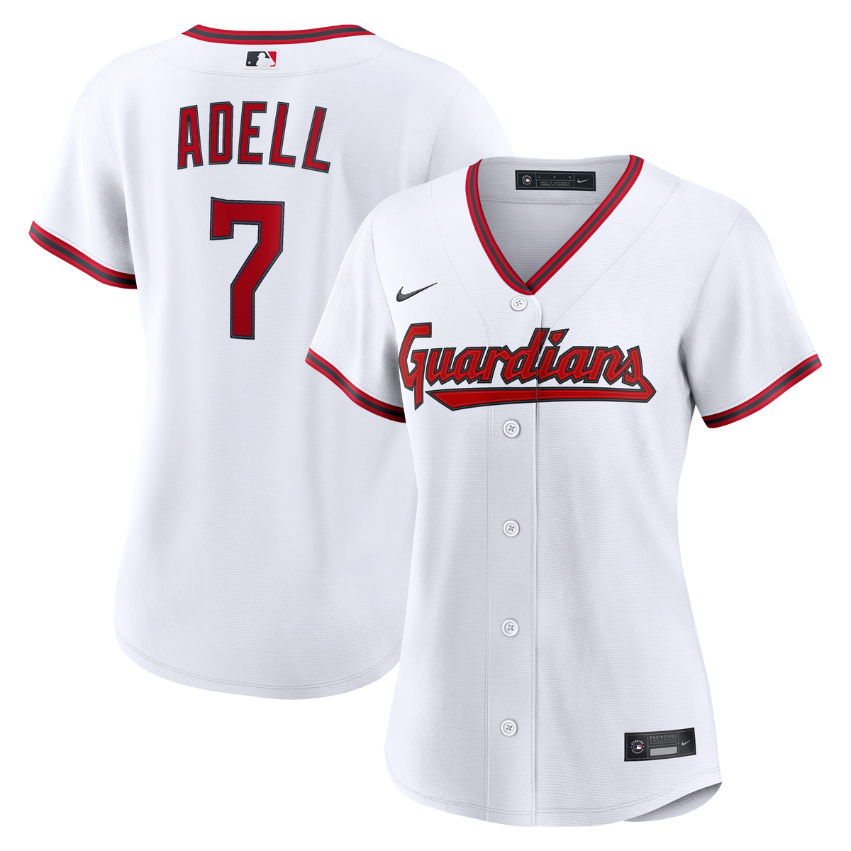 Women's Cleveland Guardians Jo Adell Nike White Home Replica Jersey