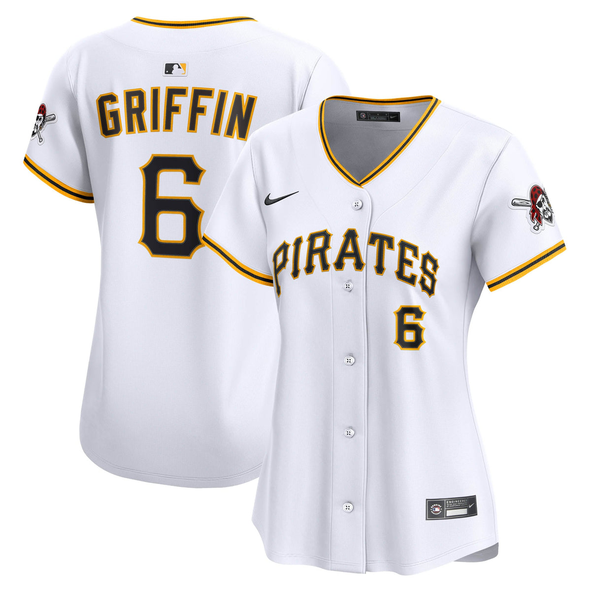 Women's Pittsburgh Pirates Konnor Griffin Nike White Home Limited Jersey - 2