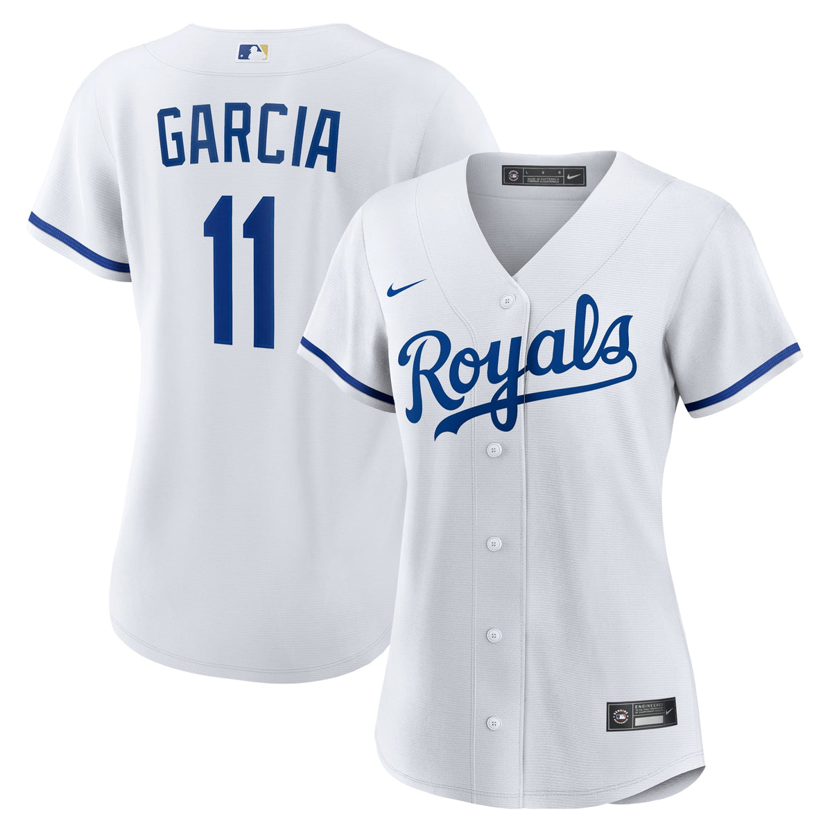 Women's Kansas City Royals Maikel Garcia Nike White Home Replica Jersey