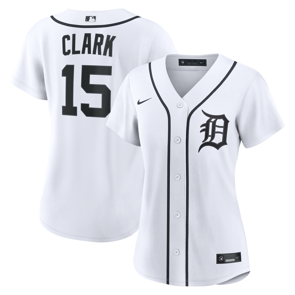 Women's Detroit Tigers Max Clark Nike White Home Replica Jersey - 2