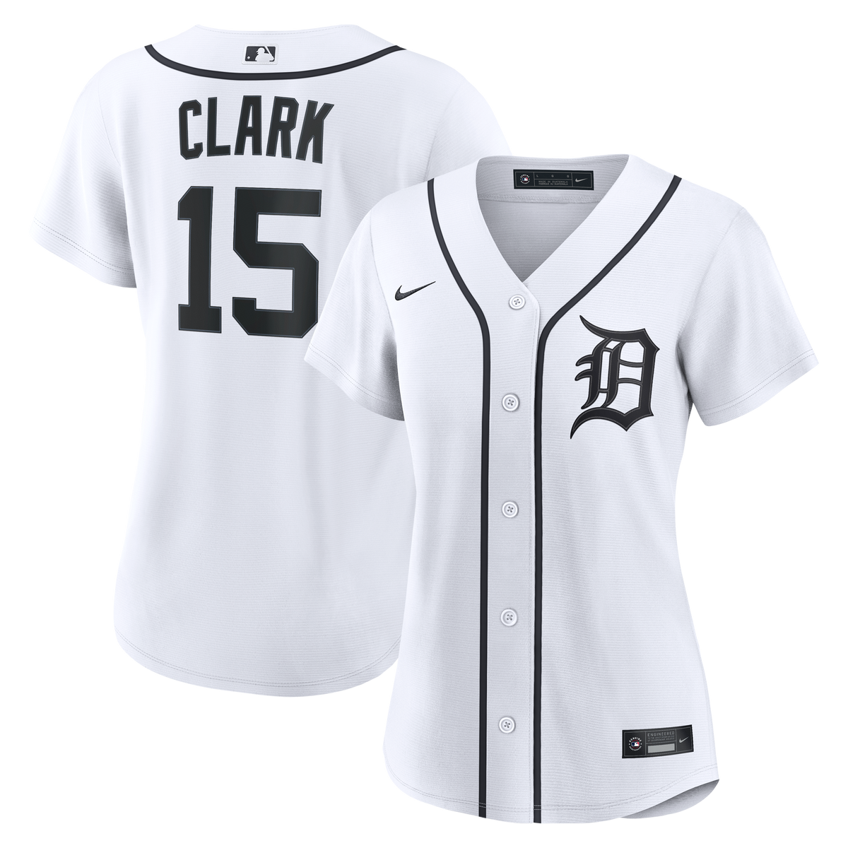 Women's Detroit Tigers Max Clark Nike White Home Replica Jersey - 2