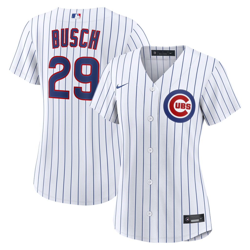 Women's Chicago Cubs Michael Busch Nike White Home Replica Jersey