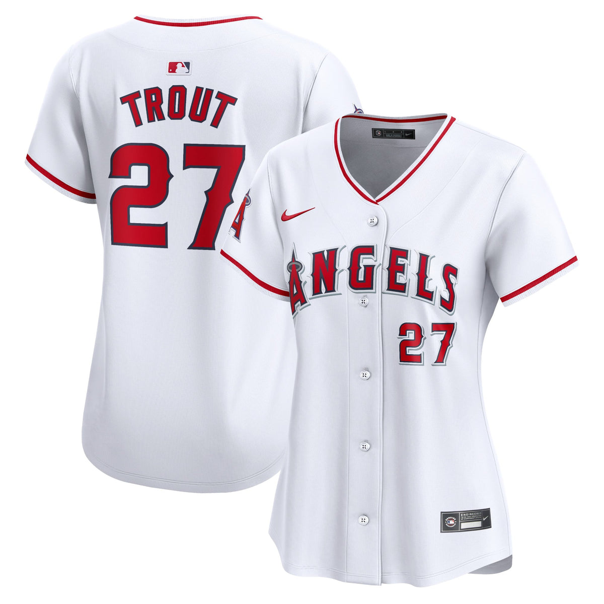 Women's Los Angeles Angels Mike Trout Nike White Home Limited Player Jersey - 2
