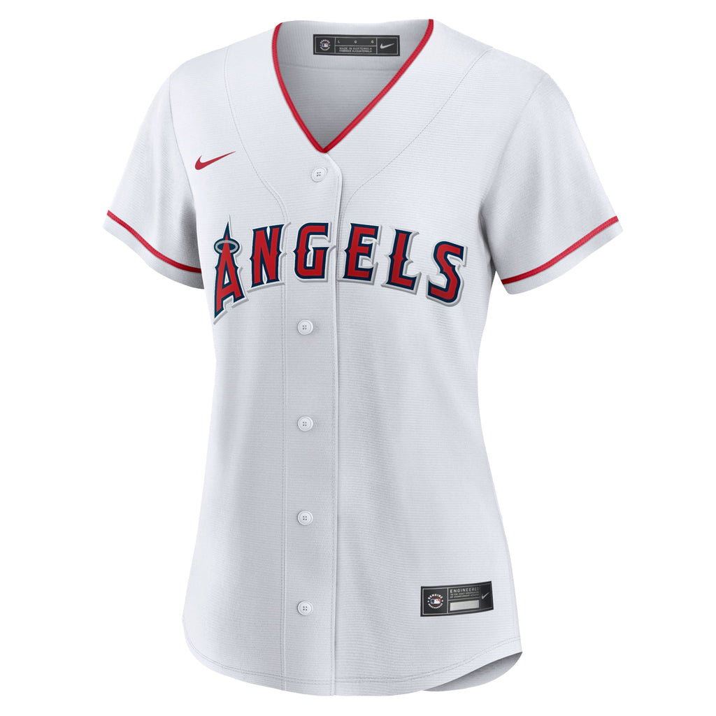 Women's Los Angeles Angels Mike Trout Nike White Home Replica Player Jersey - 3