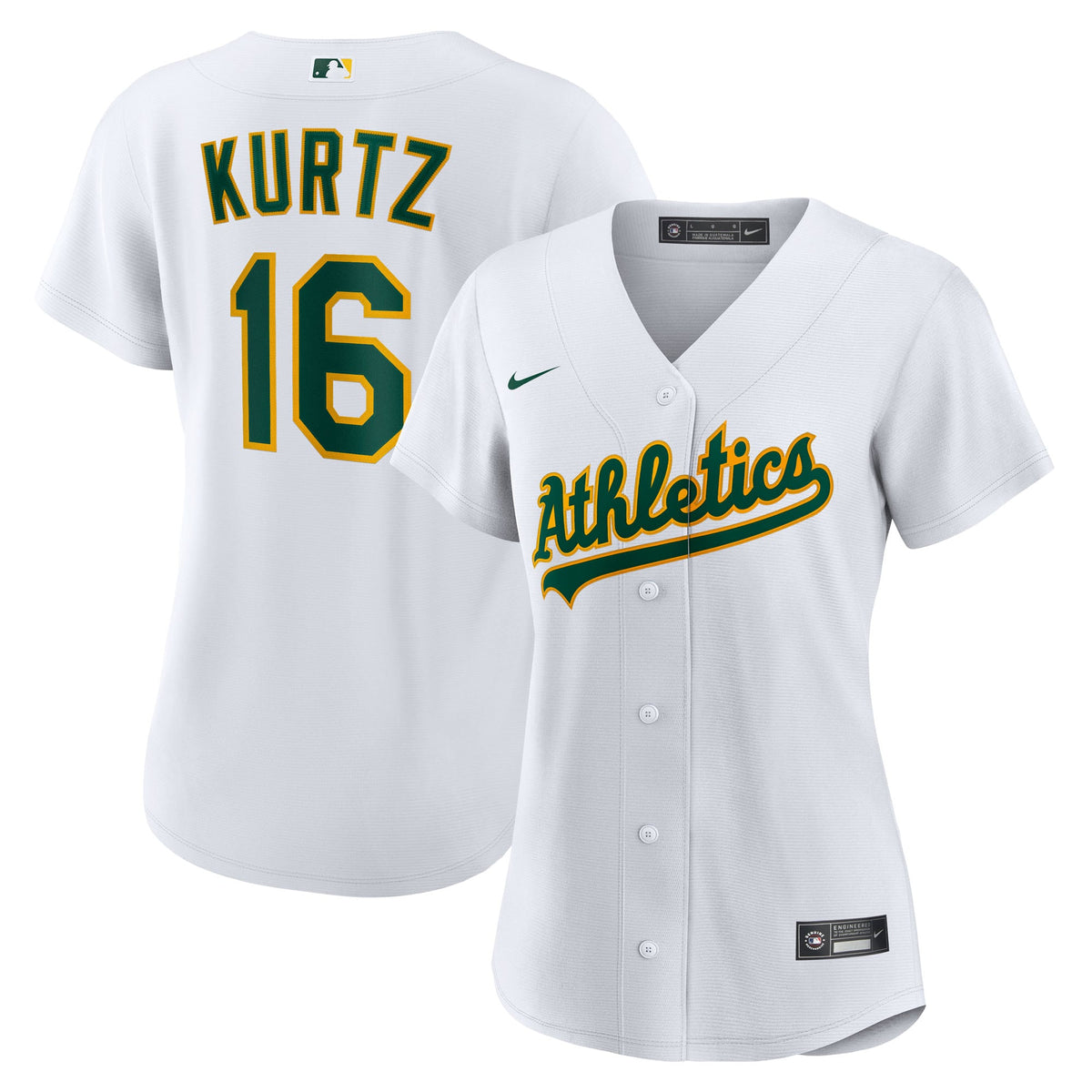 Women's Athletics Nick Kurtz Nike White Home Replica Player Jersey
