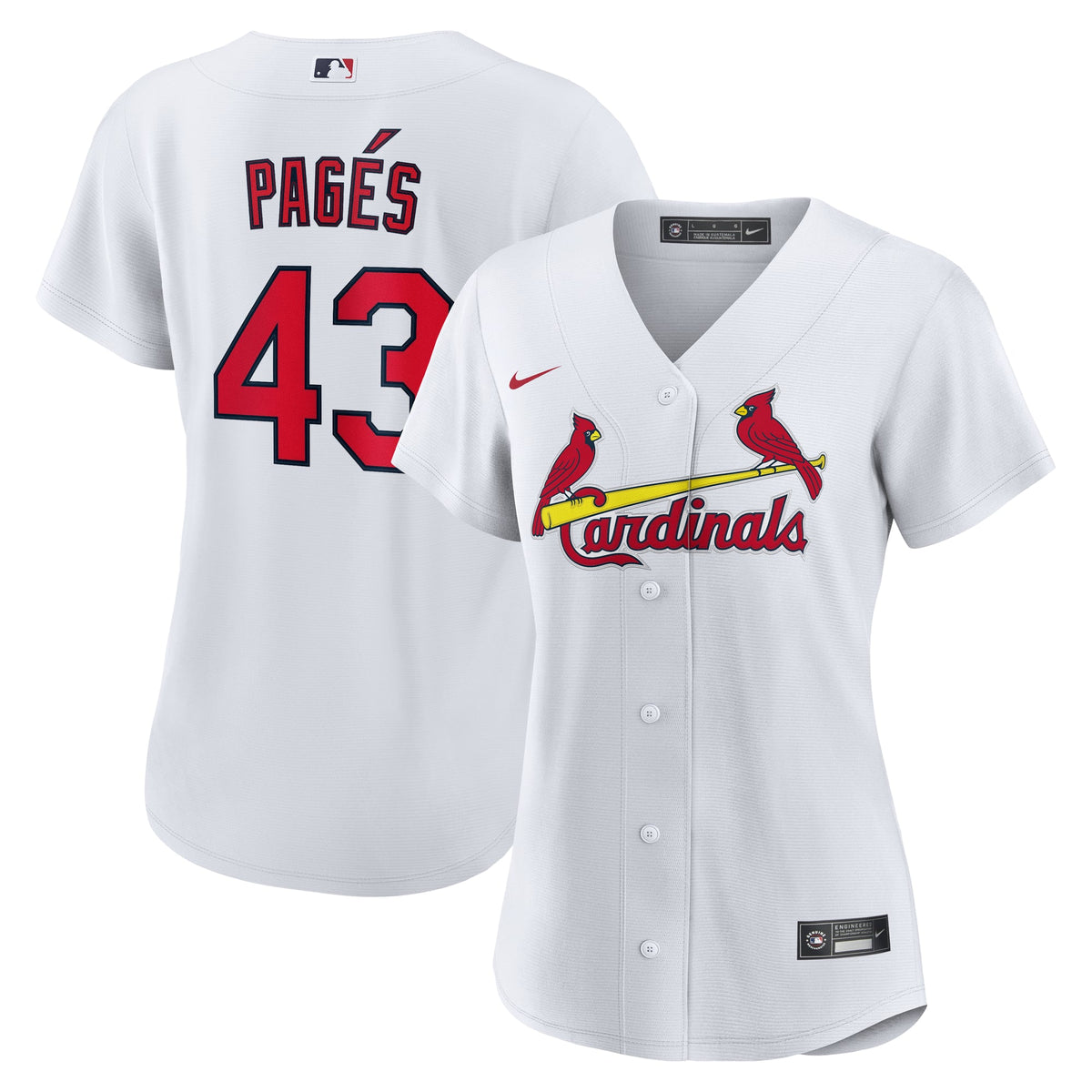 Women's St. Louis Cardinals Pedro Pagés Nike White Home Replica Jersey