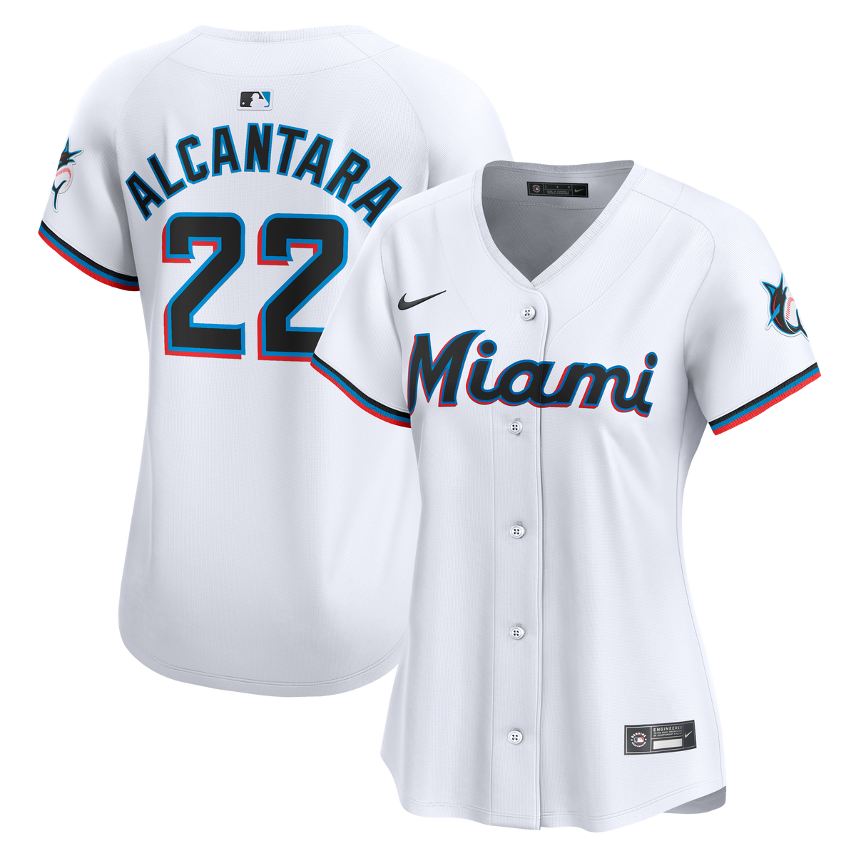 Women's Miami Marlins Sandy Alcantara Nike White Home Limited Player Jersey - 2