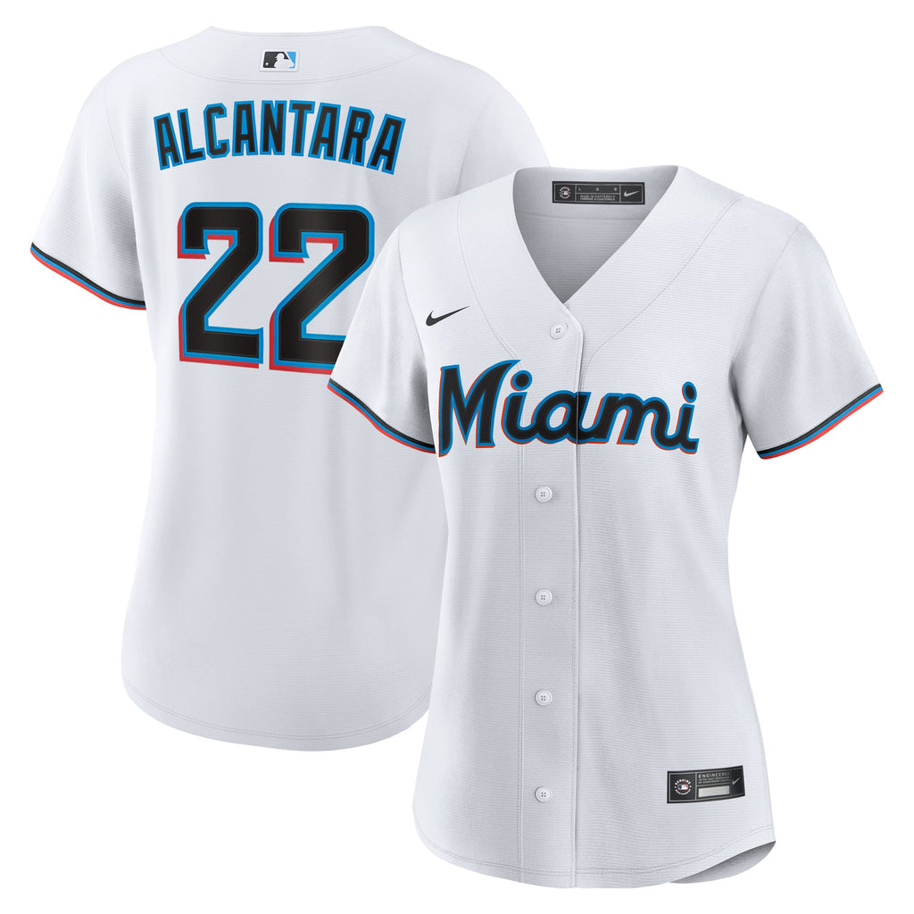 Women's Miami Marlins Sandy Alcantara Nike White Home Replica Player Jersey - 2