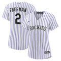 Women's Colorado Rockies Tyler Freeman Nike White Home Replica Jersey