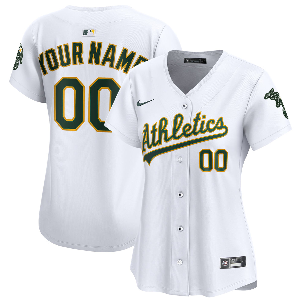 Women's Athletics Nike White Home Limited Custom Jersey - 2