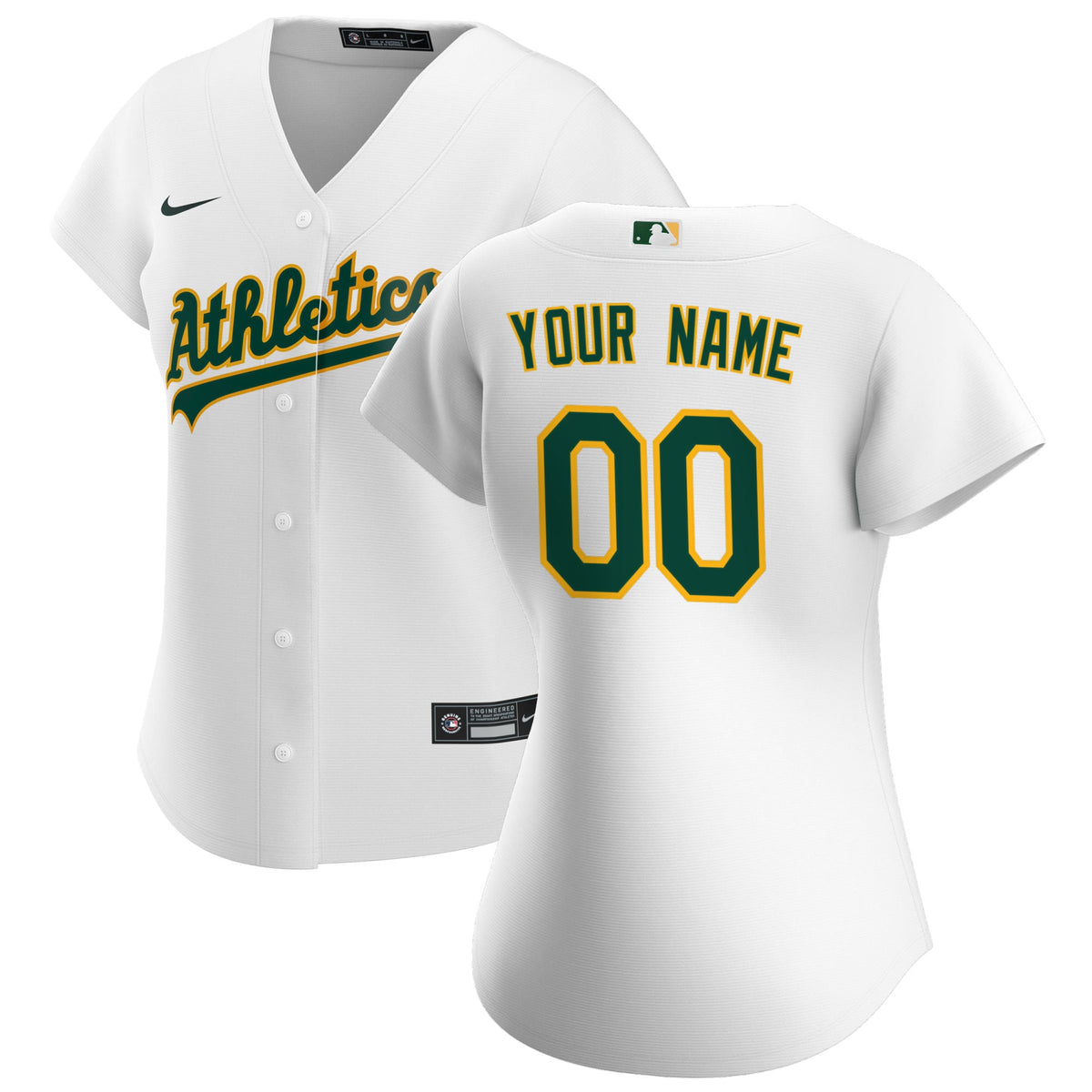 Women's Athletics Nike White Home Replica Custom Jersey - 2