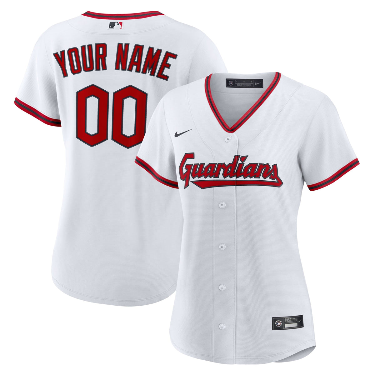 Women's Cleveland Guardians Nike White Home Custom Replica 2.0 Jersey - 2