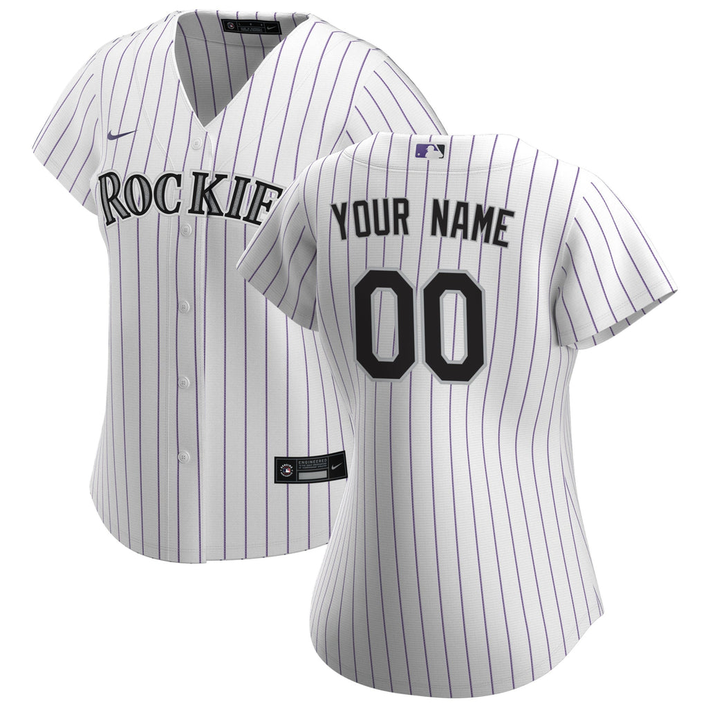 Women's Colorado Rockies Nike White Home Replica Custom Jersey - 2