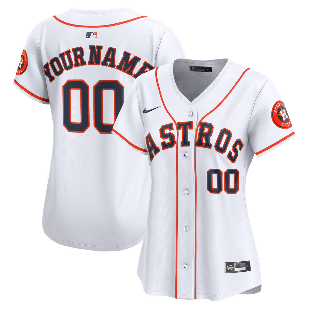Women's Houston Astros Nike White Home Limited Custom Jersey - 2